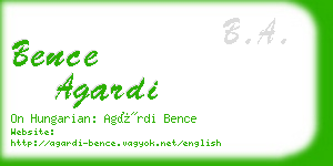 bence agardi business card